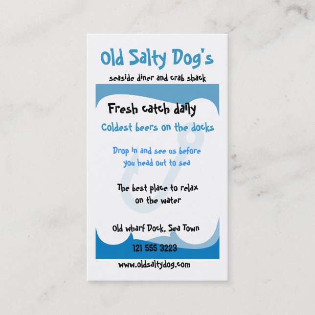 Seethemenorientierte Visitenkarte (Vorderseite)