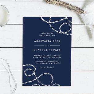 seetüchtig   Hochzeit von Nautical Rope Folieneinladung