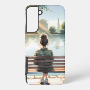 Seeufer-Szene bei Sonnenuntergang Samsung Galaxy Hülle
