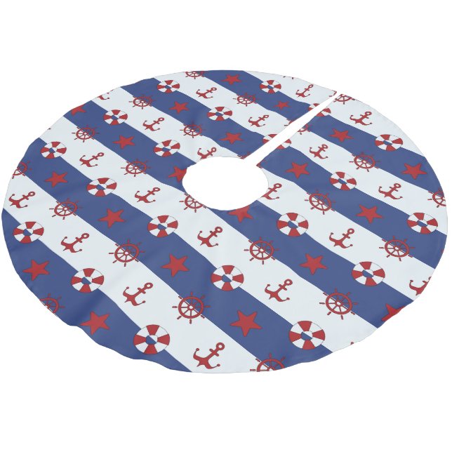 SeeUS Flagge-Muster Polyester Weihnachtsbaumdecke (Schrägansicht)