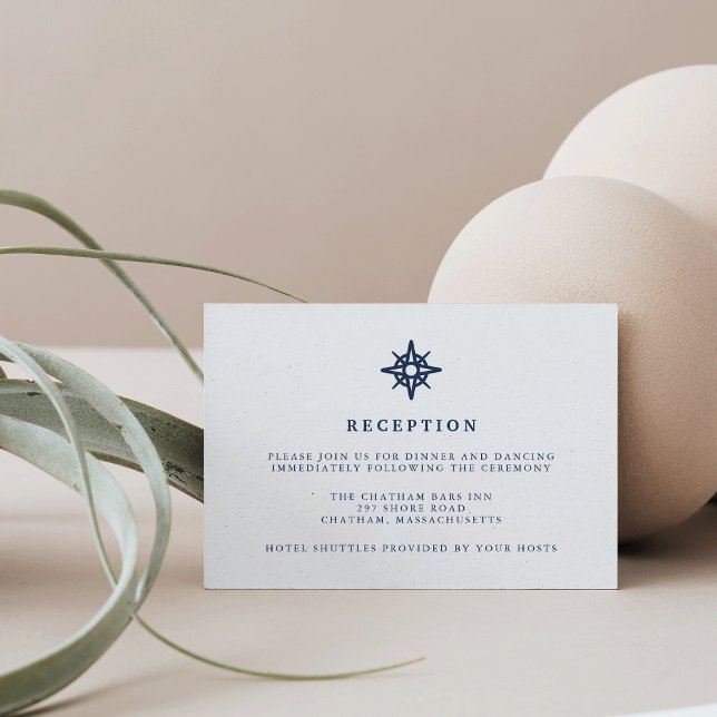 Seeverkehr | Nautical Compass Wedding Reception Ca Einladung (Von Creator hochgeladen)