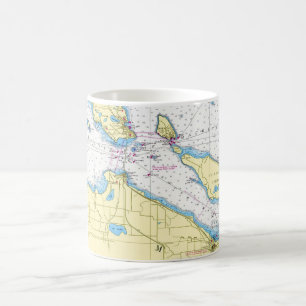 Seevermessungskarte der Straße von Mackinac Kaffeetasse