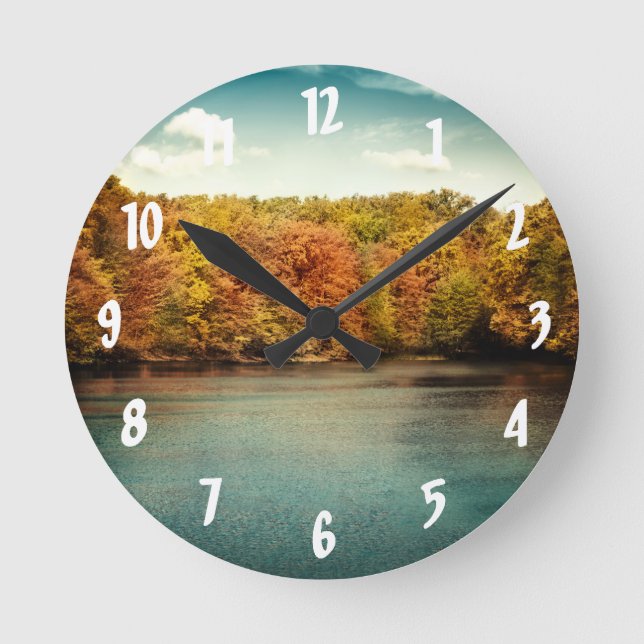 Seewaldbäume Monogramm erste Wall-Uhr Runde Wanduhr (Vorderseite)