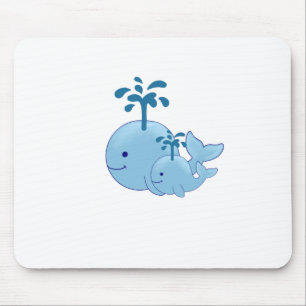 Seewaldekor, Mamma und Babywal drucken Mousepad