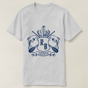 SeeWappen-Delphin-Anker-Ruder-Lorbeer-Schild T-Shirt