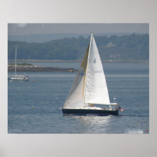 Seewärtser gerichtet Segelboot-Plakat-Druck Poster