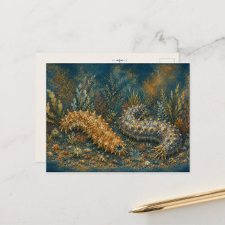 Seewasser-Seegurke-Aquarell-Postkarte Postkarte