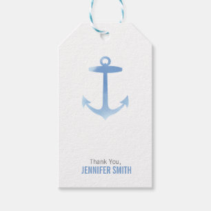 Seewatercolor-Anker-blaues personalisiertes Geschenkanhänger
