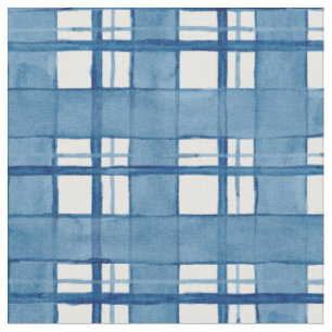 Seewatercolor-handgemaltes kariertes Muster Stoff