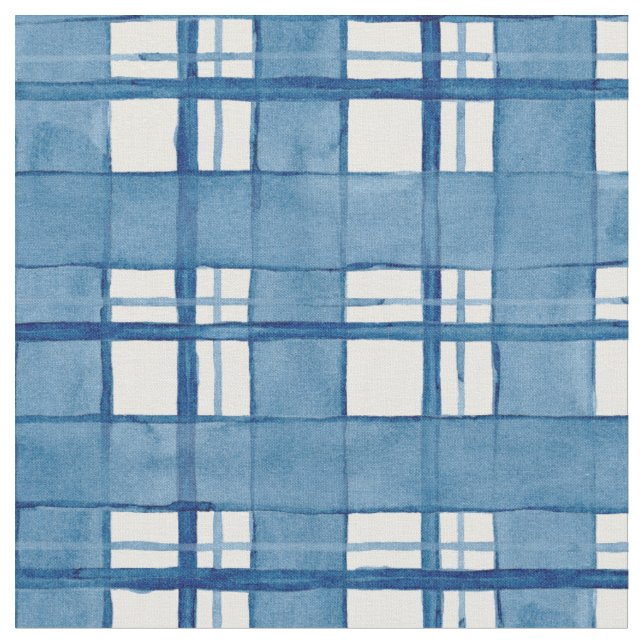Seewatercolor-handgemaltes kariertes Muster Stoff (Nahaufnahme)