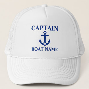 Seeweiß kapitän-Boat Name Anchor Star Truckerkappe