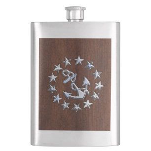 Seeyacht-Flaggen-Anker spielt Symbol die Flachmann