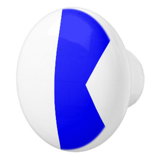 Seezeichen-Code-Flaggen-Buchstabe ein Alpha Keramikknauf