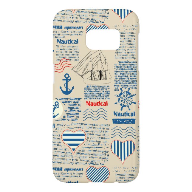 Seezeitungs-Muster Case-Mate Samsung Galaxy Hülle (Rückseite)