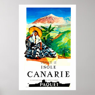 Seezunge, Kanarie, Reiseplakat Poster