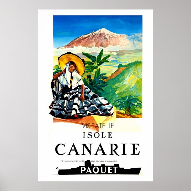 Seezunge, Kanarie, Reiseplakat Poster (Vorne)