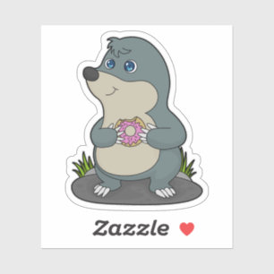 Seezunge mit Donut Aufkleber