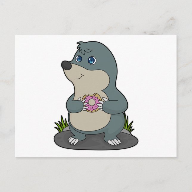 Seezunge mit Donut Postkarte (Vorderseite)