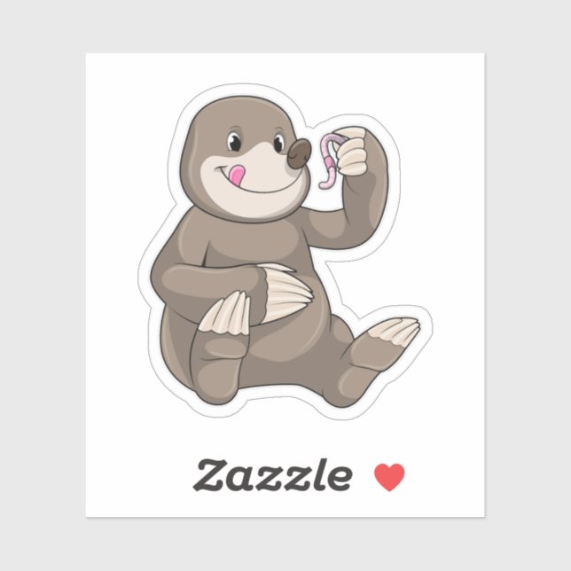 Seezunge mit Erdwurm Aufkleber (Blatt)