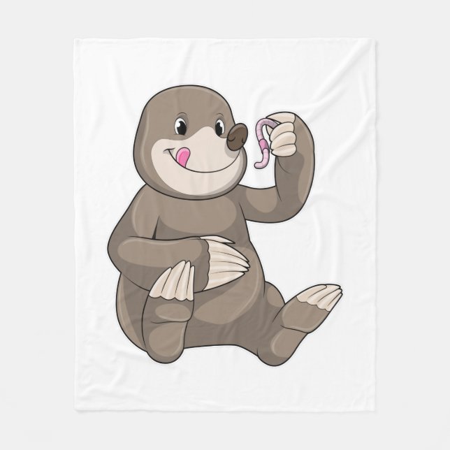 Seezunge mit Erdwurm Fleecedecke (Vorderseite)