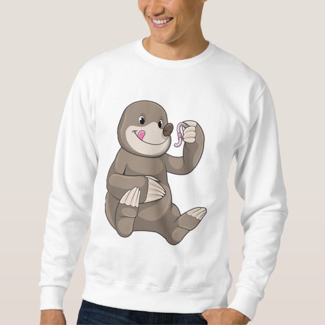 Seezunge mit Erdwurm Sweatshirt (Vorderseite)