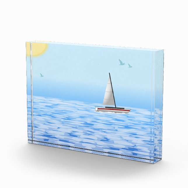 Seezunge mit Schiff Fotoblock (Rechts)