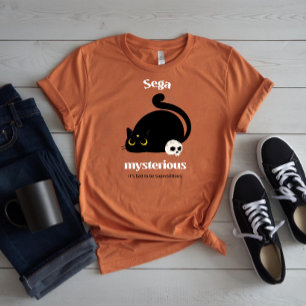 Sega geheimnisvolle schwarze Katze & Totenkopf T-Shirt