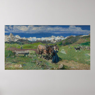 Segantini - Frühling in den Alpen (1897) Poster