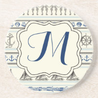 Segel Anchor Nautical Rope Knot Pattern Untersetze