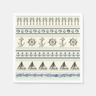 Segel Anchor Nautical Rope Knot Sail Napkins Serviette