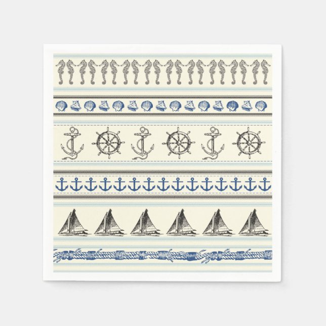 Segel Anchor Nautical Rope Knot Sail Napkins Serviette (Vorderseite)