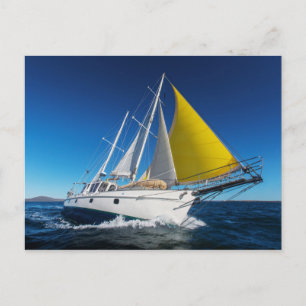 Segel auf einer Yacht Postkarte