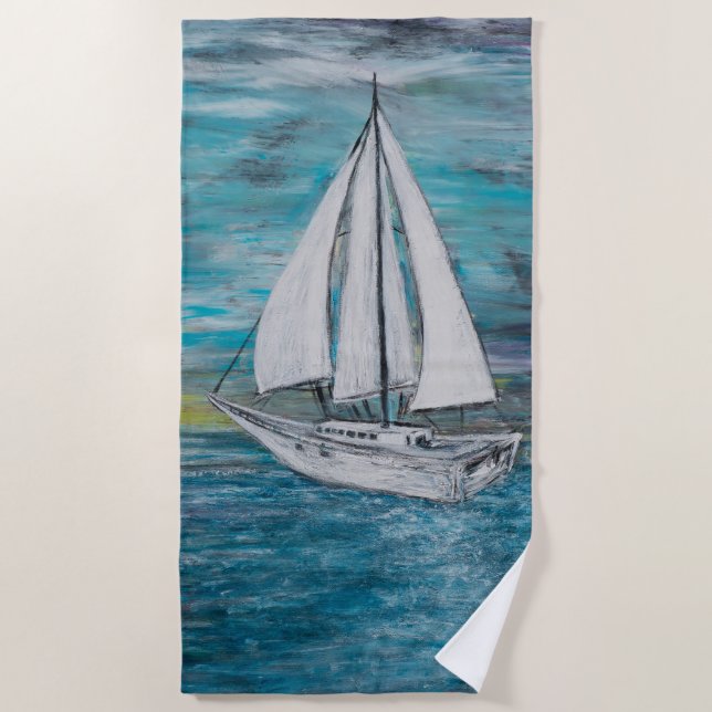 Segel Away Beach Handtuch (Vorderseite)