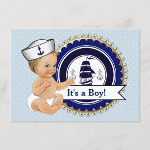 Segel-Baby Maritime Babyparty Einladung