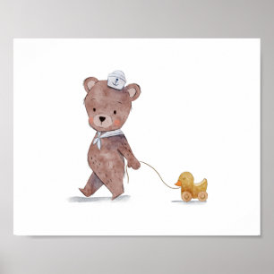 Segel-Bär-Kinderzimmer-Wandkunst Poster