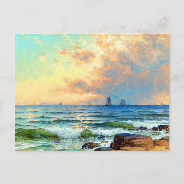 Segel bei Sunset von Alfred Thompson Bricher Postkarte (Vorderseite)