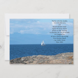 Segel-Boot in der tiefen blaues Wasser-Hochzeit Einladung