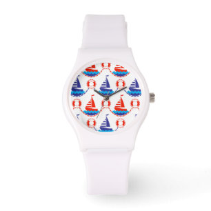 Segel-Boots-Muster Armbanduhr