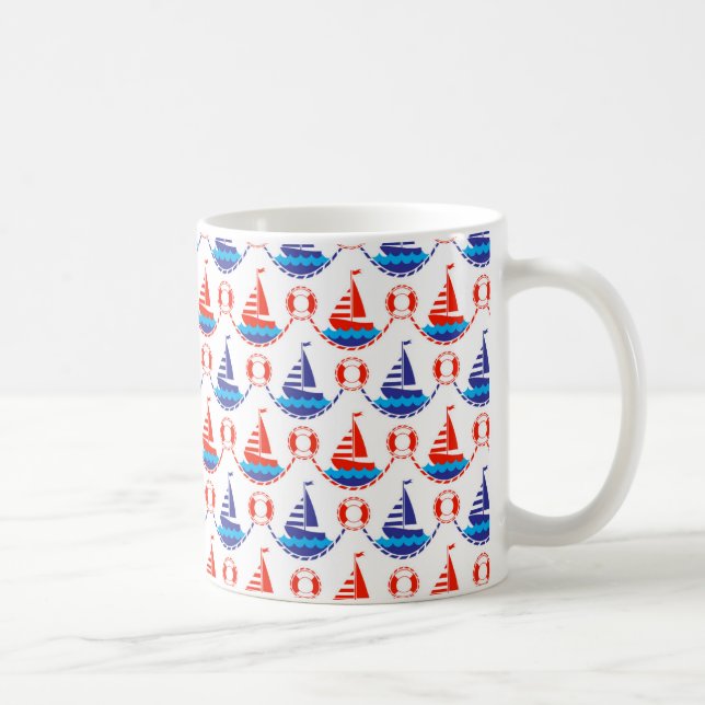 Segel-Boots-Muster Kaffeetasse (Rechts)
