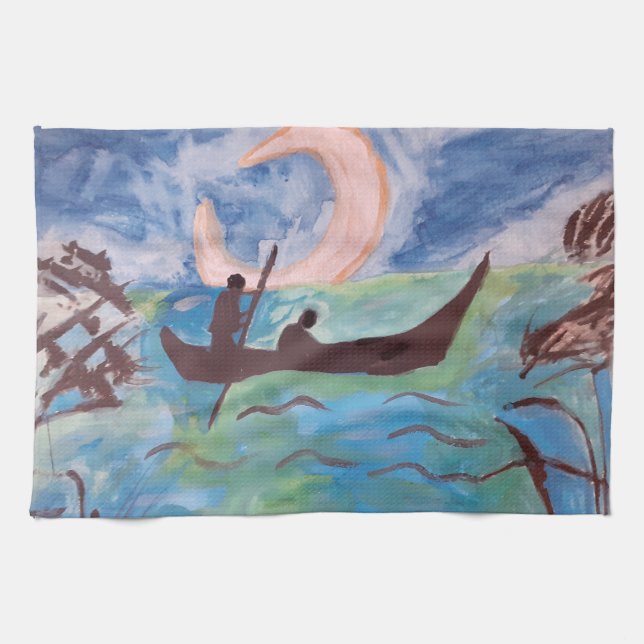 Segel by Moonlight Teetuch Geschirrtuch (Horizontal)
