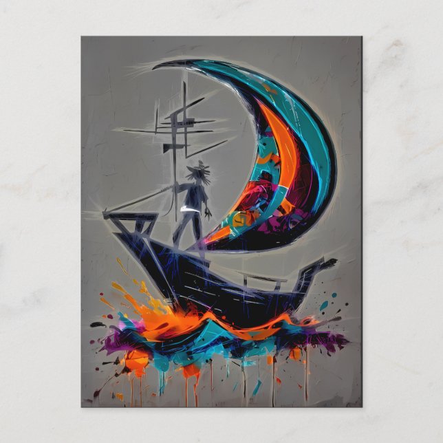 Segel Deinen Eigenen Sturm Postkarte (Vorderseite)