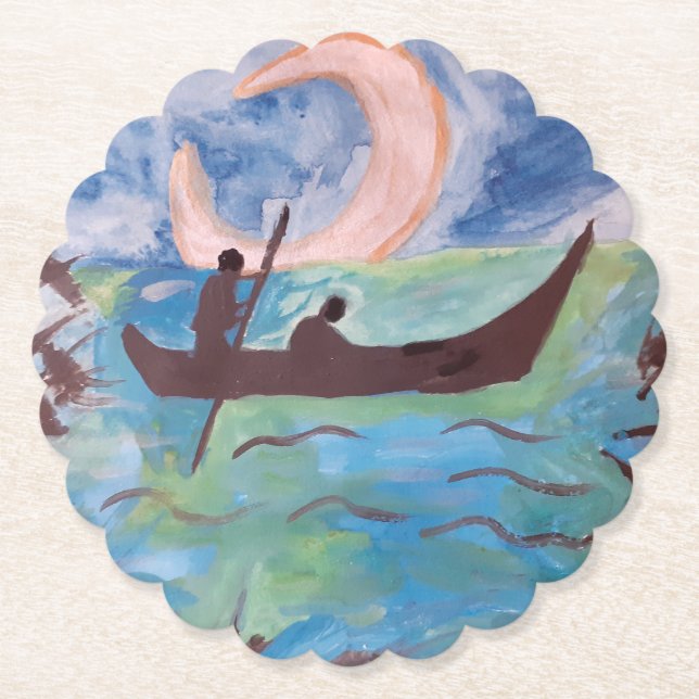 Segel durch Mondlicht Untersetzer (Vorderseite)