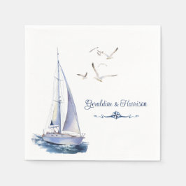 Segel-Hochzeit Serviette