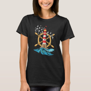 Segel-Lenkrad Nautical Seagull Ocean T-Shirt