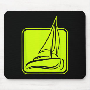 Segel-Logo-Symbol Quadratisches Segelboot Schiff K Mousepad