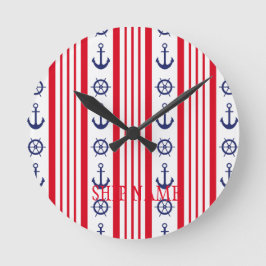 Segel Marine Stil Runde Wanduhr