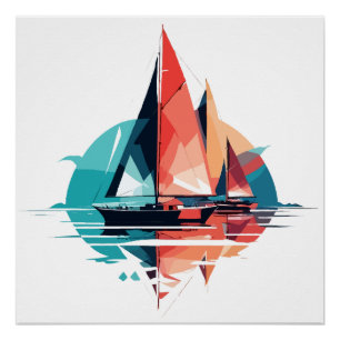Segel Meer Ruhe Stille Ozean Outdoor Abenteuer Poster
