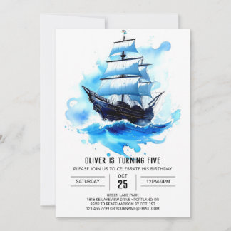 Segel Piratenflagge Happy Pirate Geburtstag Einladung