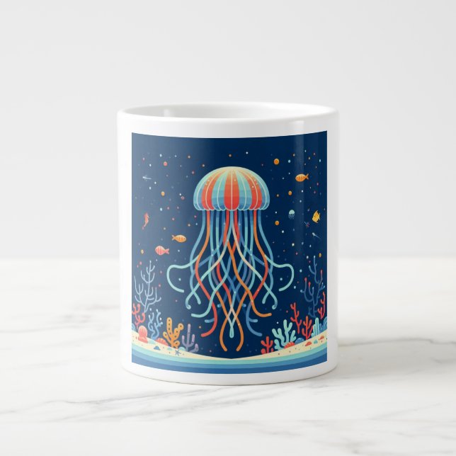 Segel/Strand/Quallen an der Küste Jumbo-Tasse (Vorderseite)