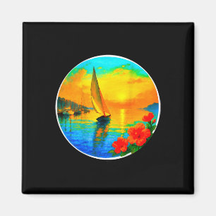 Segel-T-Shirt für Nautical-Bootliebhaber - Sonnenu Magnet